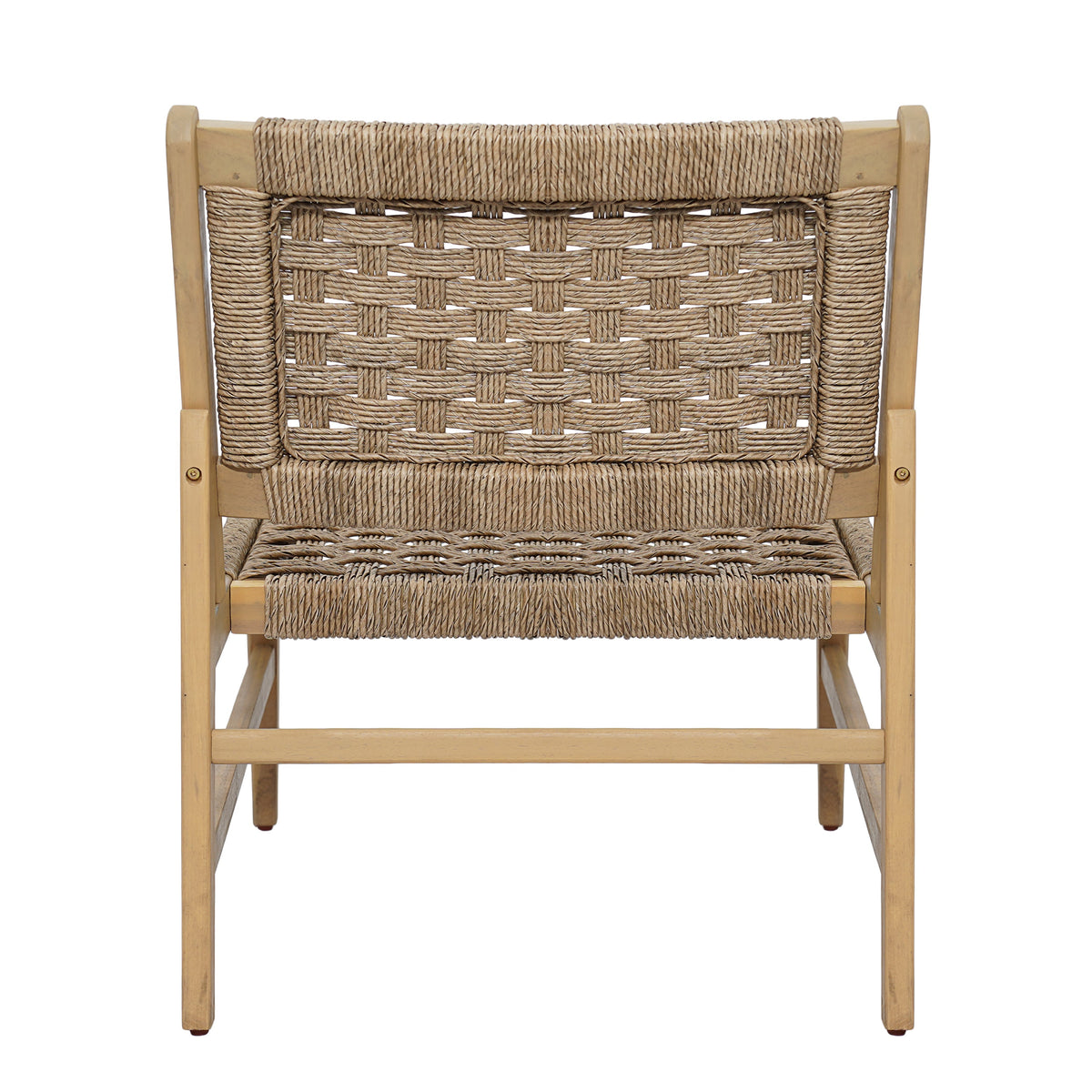 Acacia Wood Patio Club Chair with Wicker - Light Brown or Light Grey