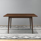 Mid-Century Modern Solid Wood Dining Table with Beveled Edges - Dark Brown or White