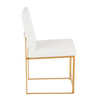 Contemporary High Back Dining Chair Set with Upholstered Seat - Multiple Colors