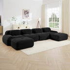 U-Shaped Modular Sofa with Ergonomic Design - Corduroy Fabric
