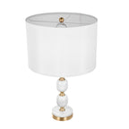 Marble Base Table Lamp with White Fabric Shade - 26.5"
