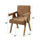 Zoey Arm Chair Set with Chenille Upholstery - Chocolate