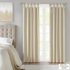 Twist Tab Total Blackout Window Curtain Panel with Thermal Lining - Champagne