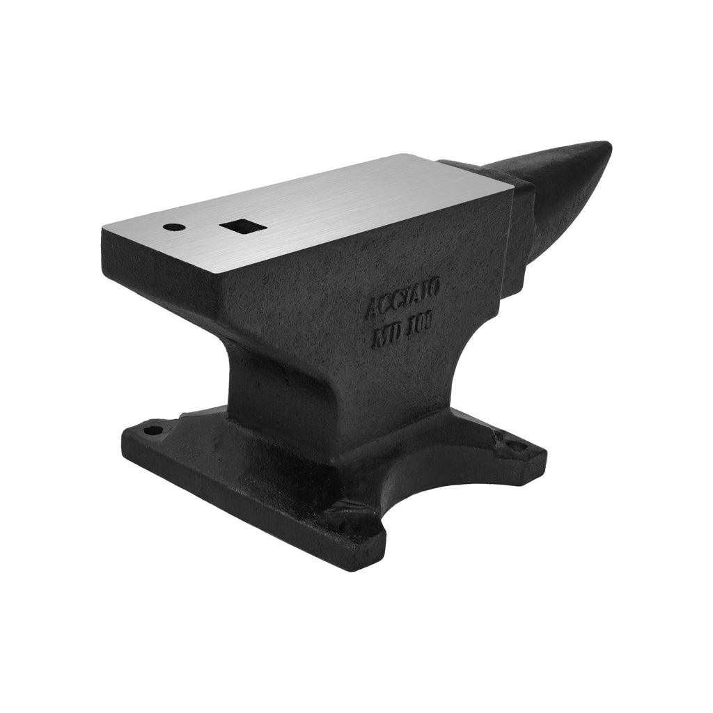 Cast Steel Single Horn Anvil with Polished Surface - Black