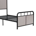 Twin Size Linen Upholstered Platform Metal Bed Frame
