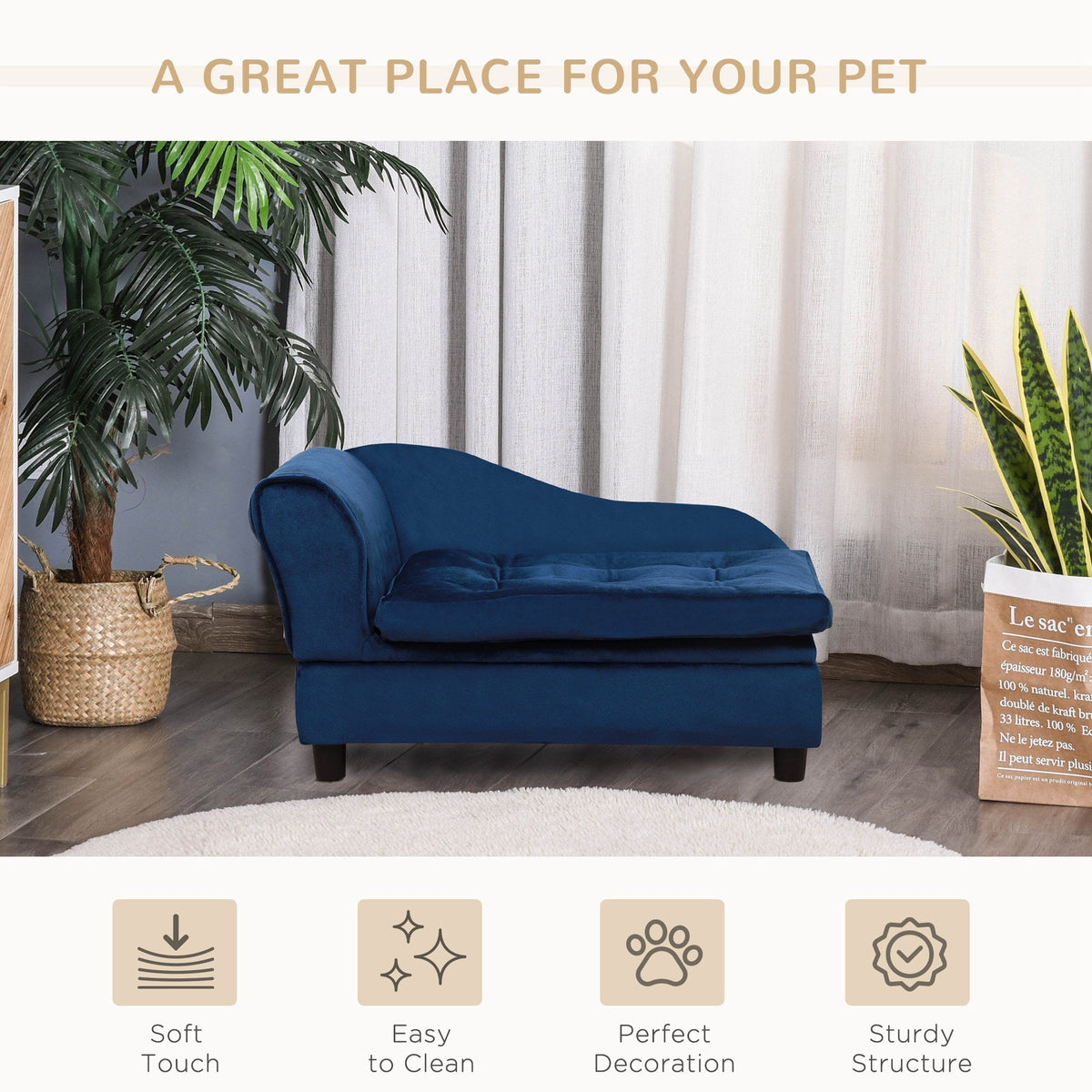 Luxury Dog Bed with Hidden Storage - Small Dogs