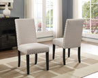 Espresso Wood 5-Piece Dining Set with Nailhead Chairs - Tan