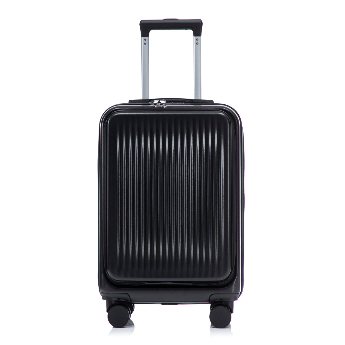 ABS Spinner Wheel Luggage Set with Cosmetic Case - Black