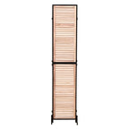 Rustic 3 Panel Room Divider with Metal Frame - Black or Light Brown