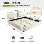 Cloud Bed Frame with Oversized Padded Movable Headboard - King