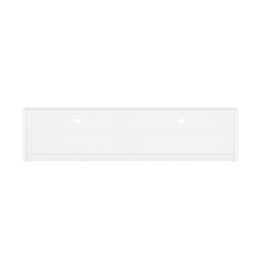 Modern 70" TV Stand with Full Extension Drawers - White or Light Brown