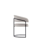 Geometric Base Dining Chair with Vegan Upholstery – White or Gray
