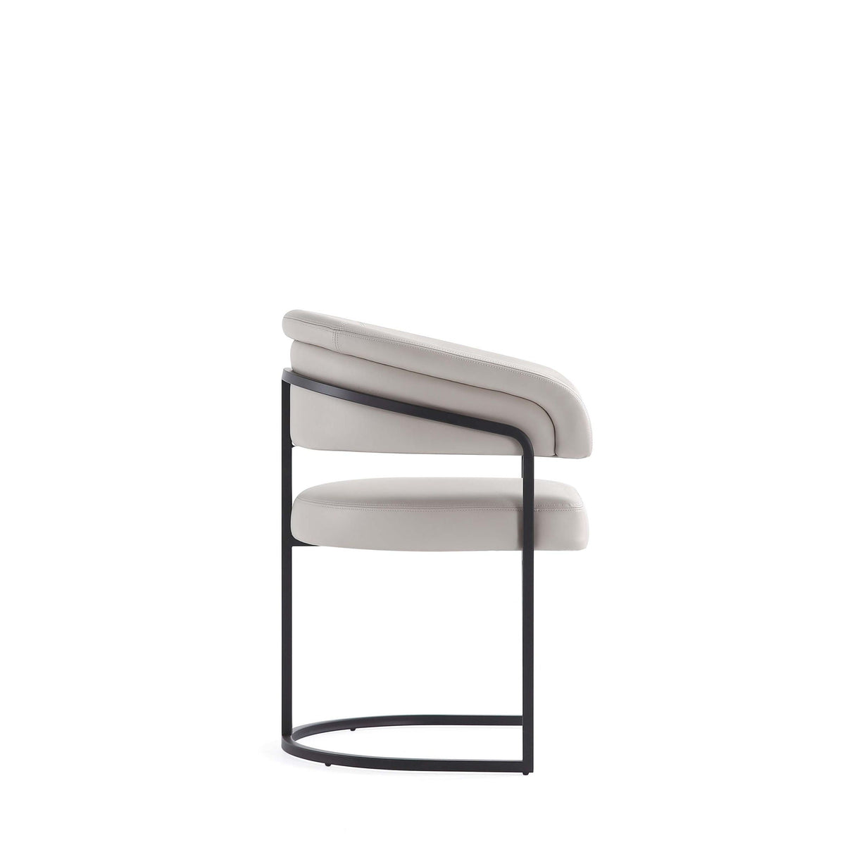 Geometric Base Dining Chair with Vegan Upholstery – White or Gray