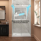 Brushed Nickel Frameless Sliding Shower Door with Double Bypass - 43-48" W x 76" H