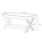 Accent Bench with Piped Cushion and Solid Wood Frame - Multiple Colors