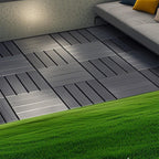 Interlocking Plastic Deck Tiles with Waterproof Construction - Dark Gray or Dark Brown