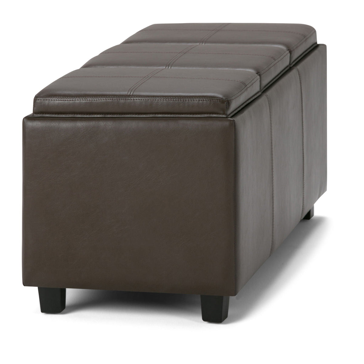 Avalon Upholstered Storage Ottoman with Flip-Over Serving Trays - Multiple Colors