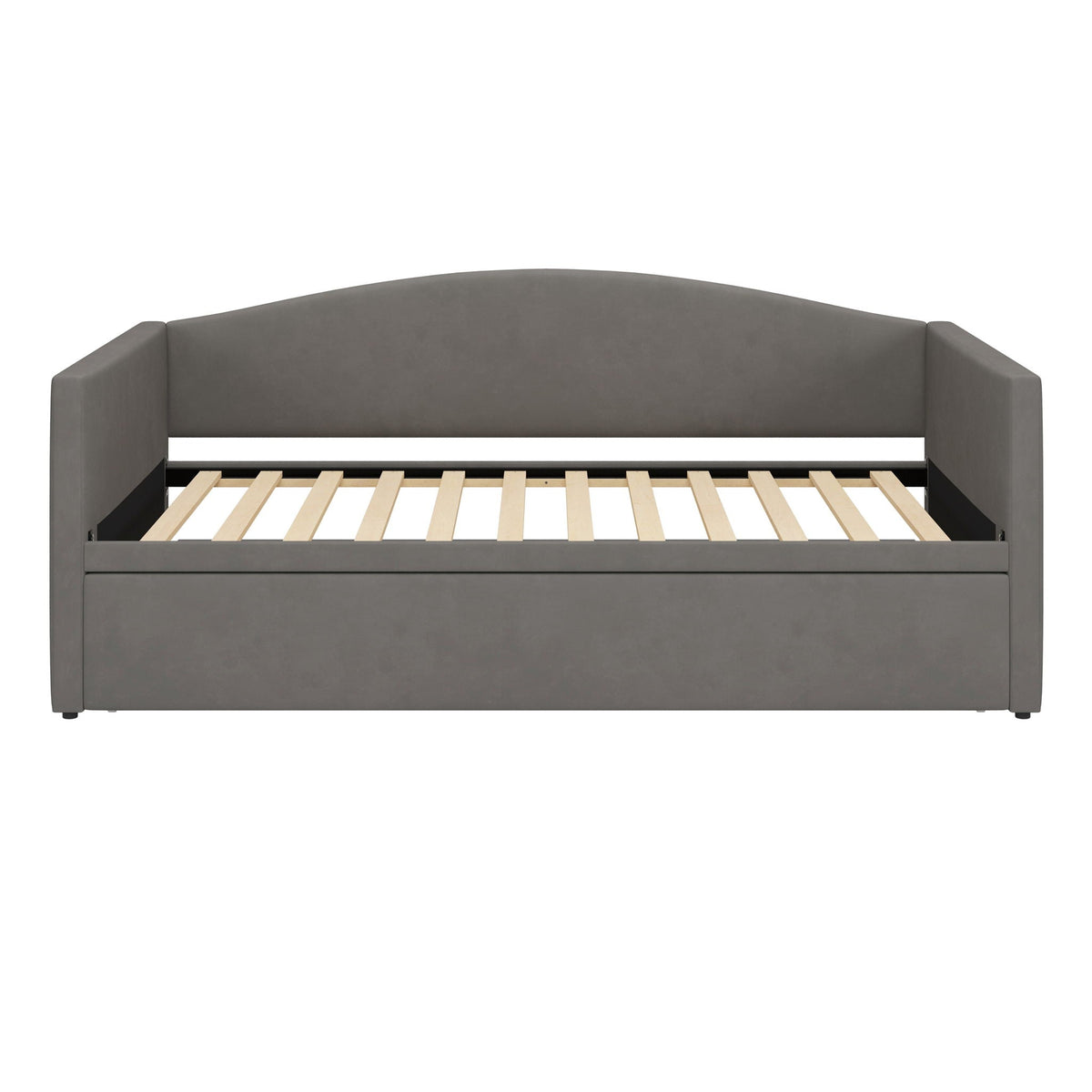 Upholstered Daybed With Pop Up Trundle Sofa Bed - Space Saving, Durable Frame - Gray or Pink