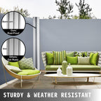 Retractable Side Awning 71" x 236" with Aluminum Frame - Grey