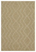 Jute/White Indoor/Outdoor Area Rug with Modern Diamond Motif - 5'3" x 7'3"