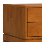 Handcrafted End Table with 2 Drawers - Light Brown, Dark Brown, or Black