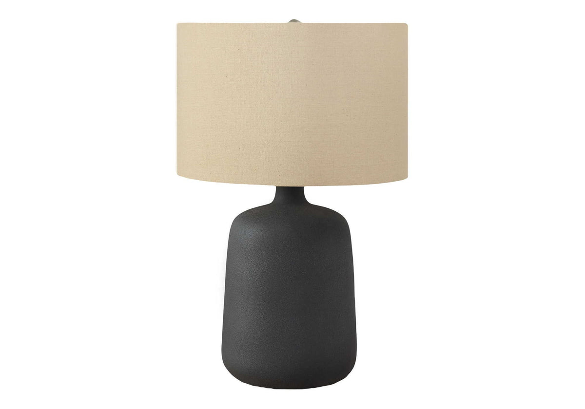 Contemporary Black Ceramic Table Lamp with 3-Way Lighting - Black