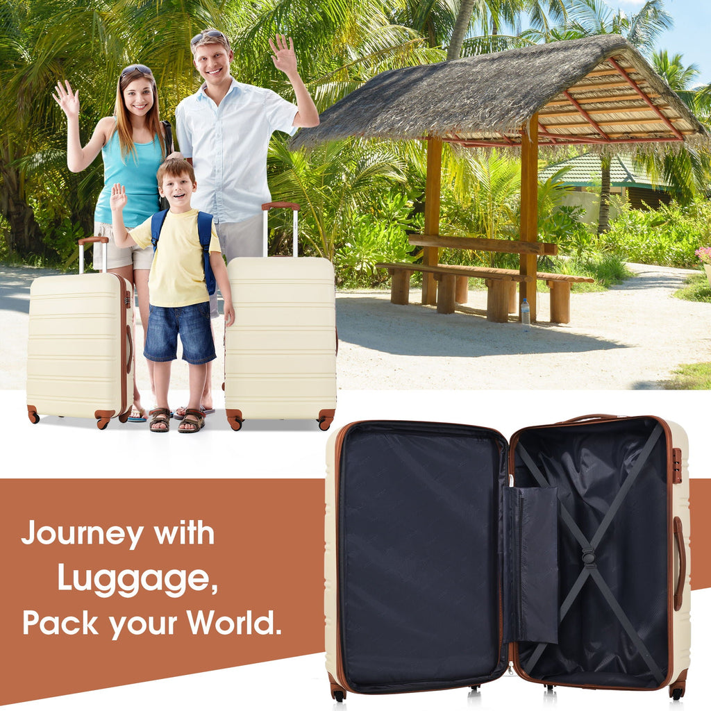 Hardshell Luggage Sets 4 Pieces with TSA Lock and Spinner Wheels - Multiple Colors