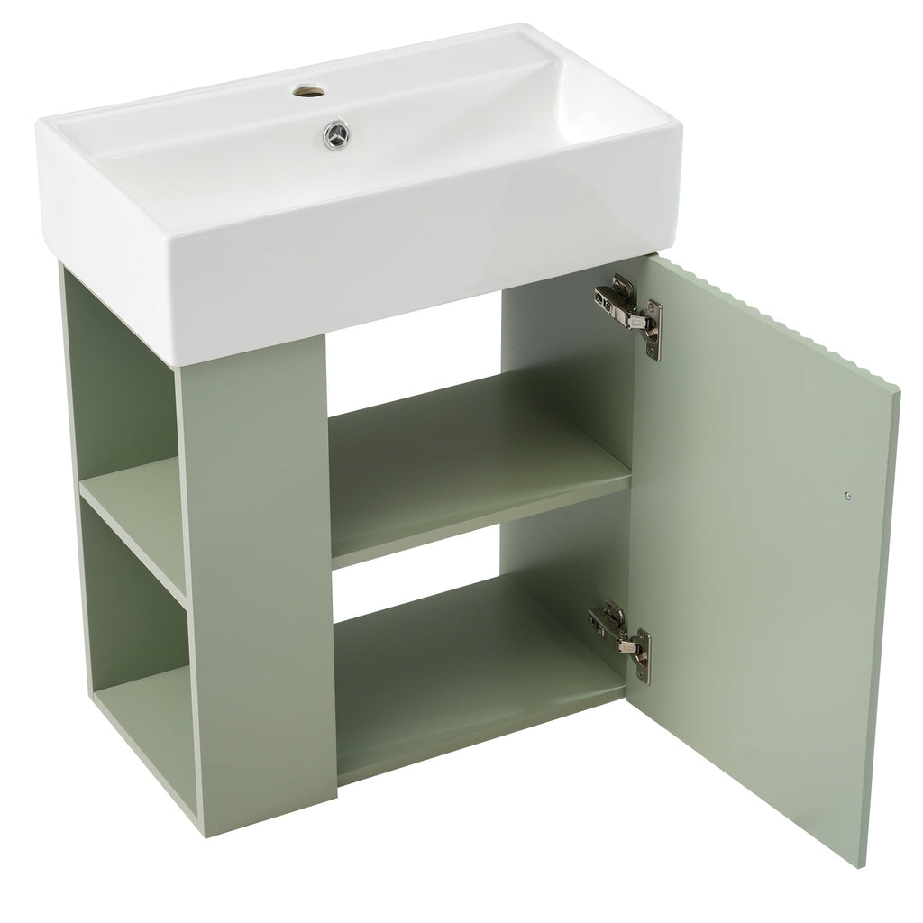 Modern Floating Bathroom Vanity with Ceramic Basin