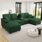 Modern U-Shaped Sectional Sofa with Storage Ottomans - Choice of Color