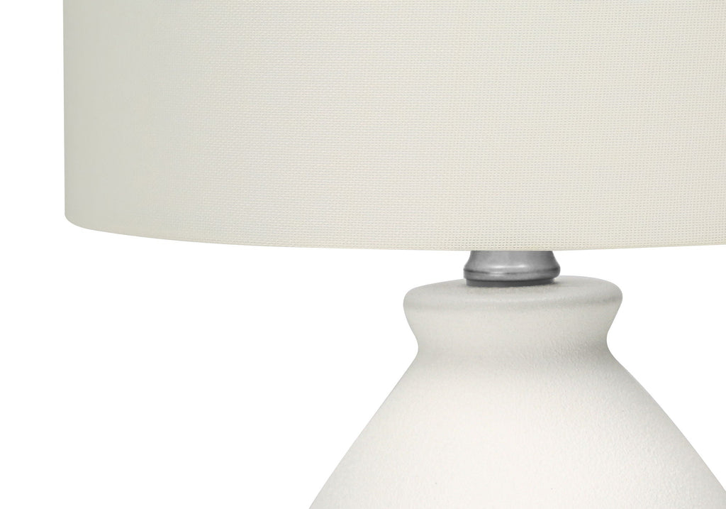 Modern Table Lamp with Ceramic Base and Ivory Shade - Cream
