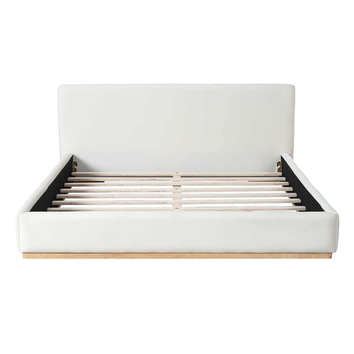 Elegant Upholstered Bed with Solid Wood Frame - Queen