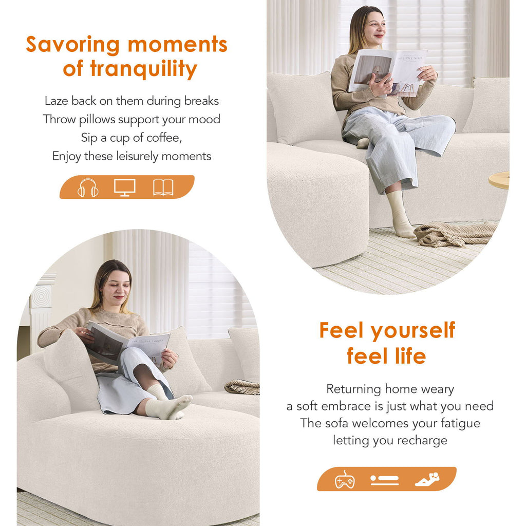 Combined Sofa with 4 Pillows
