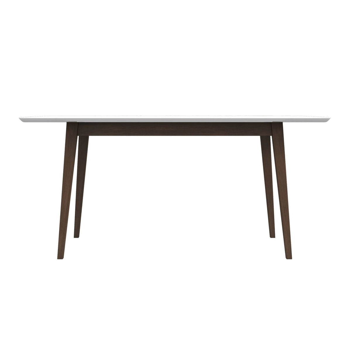 Modern Rectangular Dining Table with Solid Wood Construction - Dark Brown or White