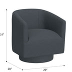 Fabric Swivel Accent Chair with Compact Design - Light Blue, Dark Green, White, Gray, Blue