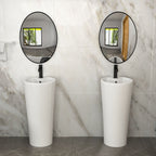 15" Pedestal Sink with Space Saving Design - White