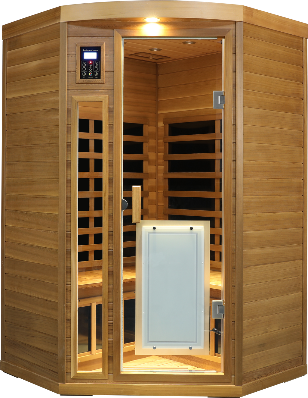 Low EMF Far-Infrared Two Person Sauna with LCD Touch Control - Natural Red Cedar
