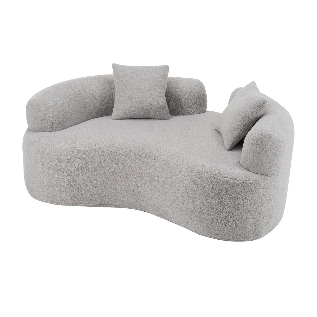 Modern Curved Loveseat with Medium-Firm Cushion - Gray or White