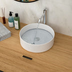 Ceramic Vessel Bathroom Sink with Stain Resistant Finish - White