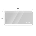 LED Bathroom Mirror with Anti-Fog and Tri-Color Lighting - Pearl Silver