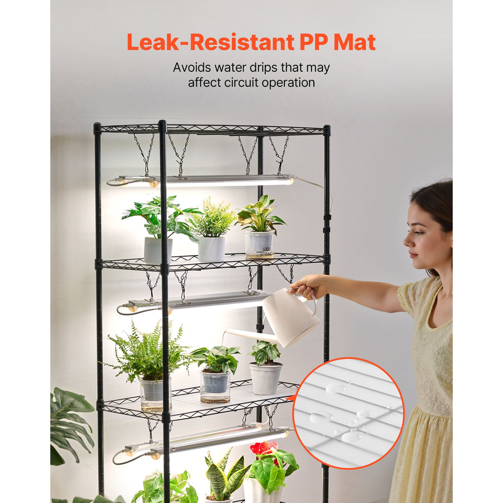 DIY Plant Shelf with Grow Lights for Indoor Use - Adjustable Metal Stand