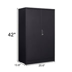 Metal Storage Cabinet With Locking Doors And Adjustable Shelf