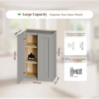 Gray Shaker Solid Wood Wall Cabinet with Soft-Close Doors - Gray