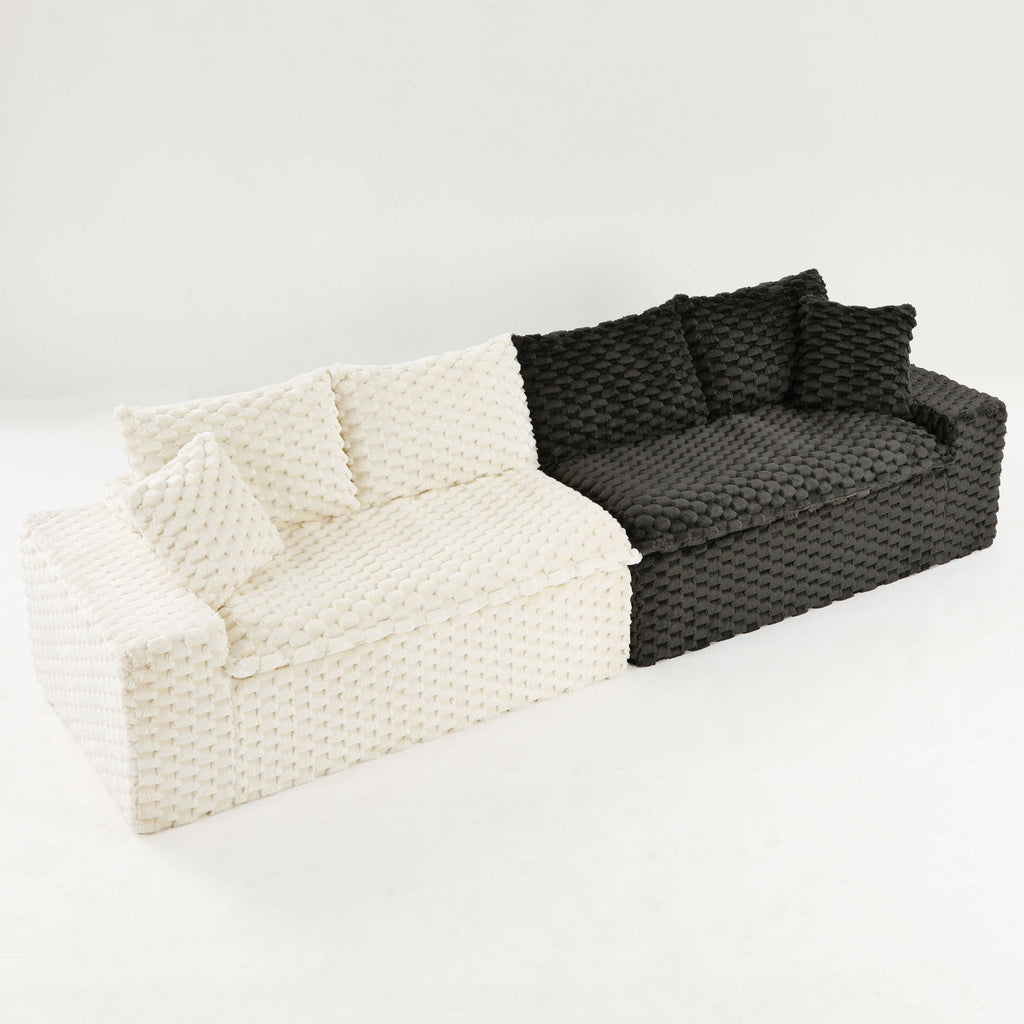 Luxury Multifunctional Sofa for Living Room with Adjustable Layout - Black, Dark Green, White, Pink