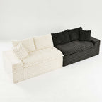Luxury Multifunctional Sofa for Living Room with Adjustable Layout - Black, Dark Green, White, Pink