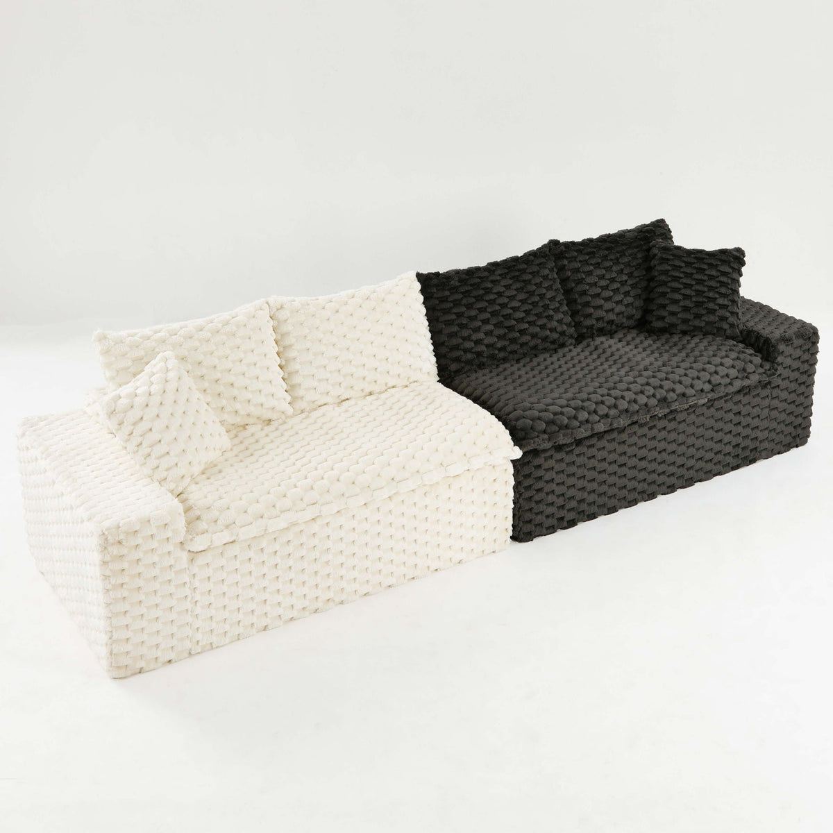 Luxury Multifunctional Sofa for Living Room with Adjustable Layout - Black, Dark Green, White, Pink