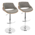 Mid Century Modern Adjustable Barstool Set with Swivel - Dark Gray or Light Blue