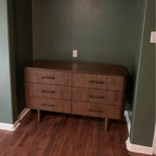 Brown 6-Drawer Dresser with Walnut Finish – Solid Wood