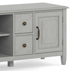 Wide Solid Wood TV Stand with Ample Storage - Dark Brown, White, Gray