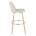 Contemporary Swivel Barstool Set with Round Footrest - Multiple Colors