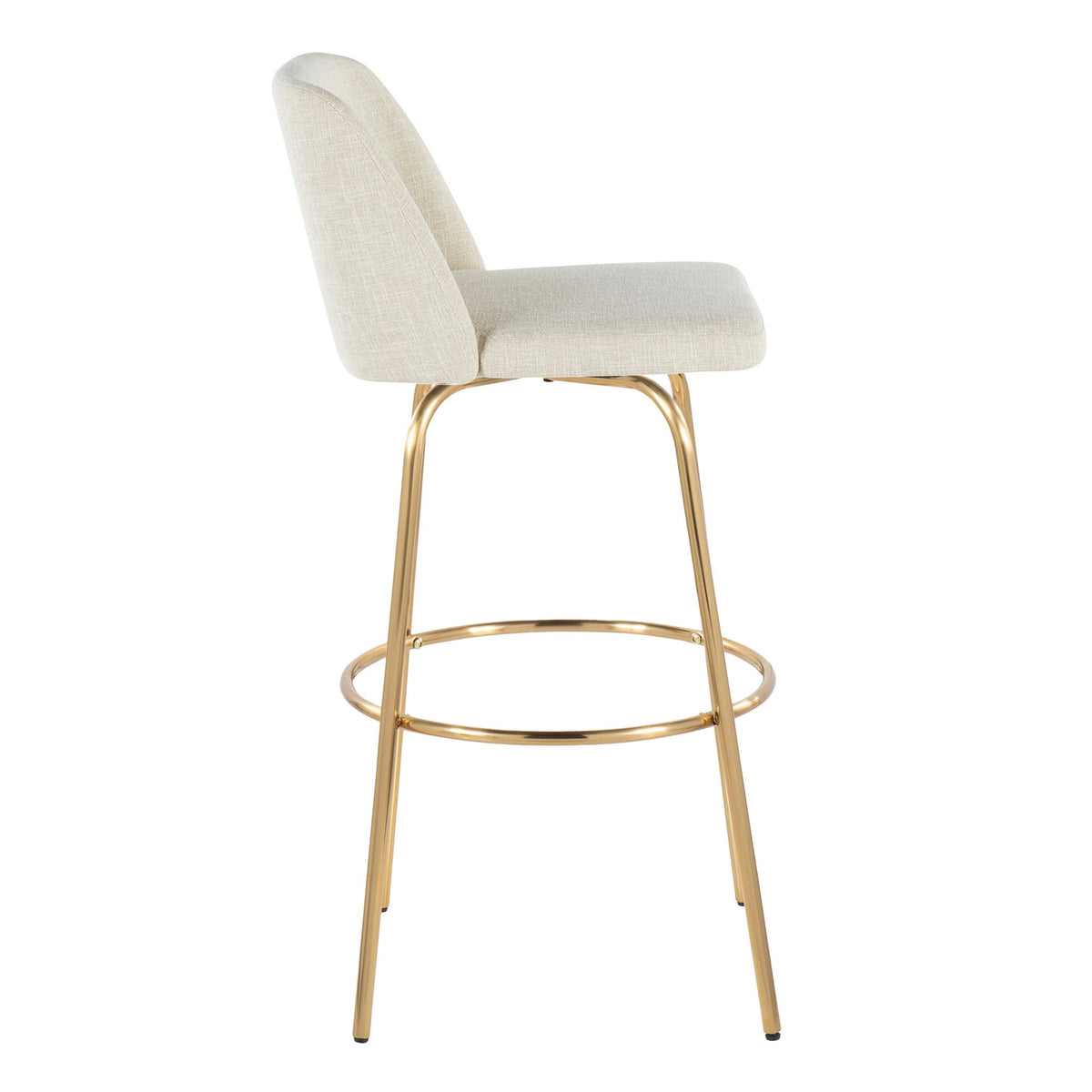 Contemporary Swivel Barstool Set with Round Footrest - Multiple Colors